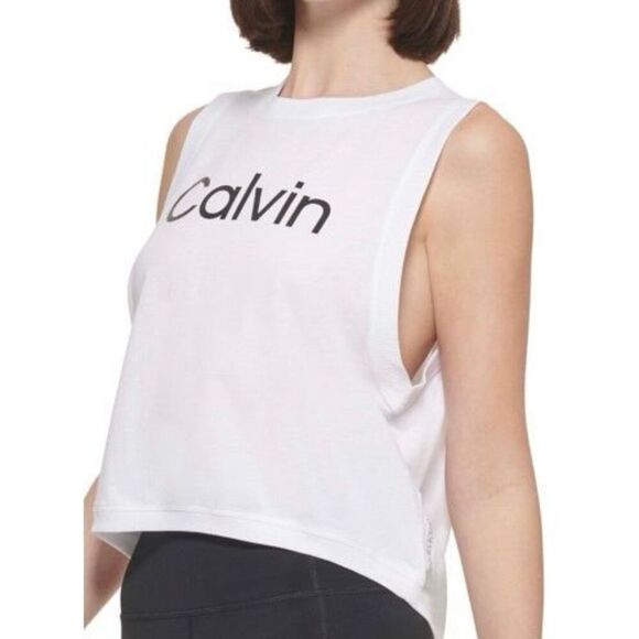 CALVIN KLEIN PERFORMANCE Women S Muscle Tank White Size L - Picture 1 of 3